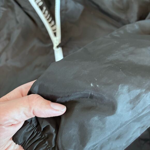 Justice Girls Size 10 Large Windbreaker Jacket Lightweight Black Zip Up Hooded - Picture 5 of 6